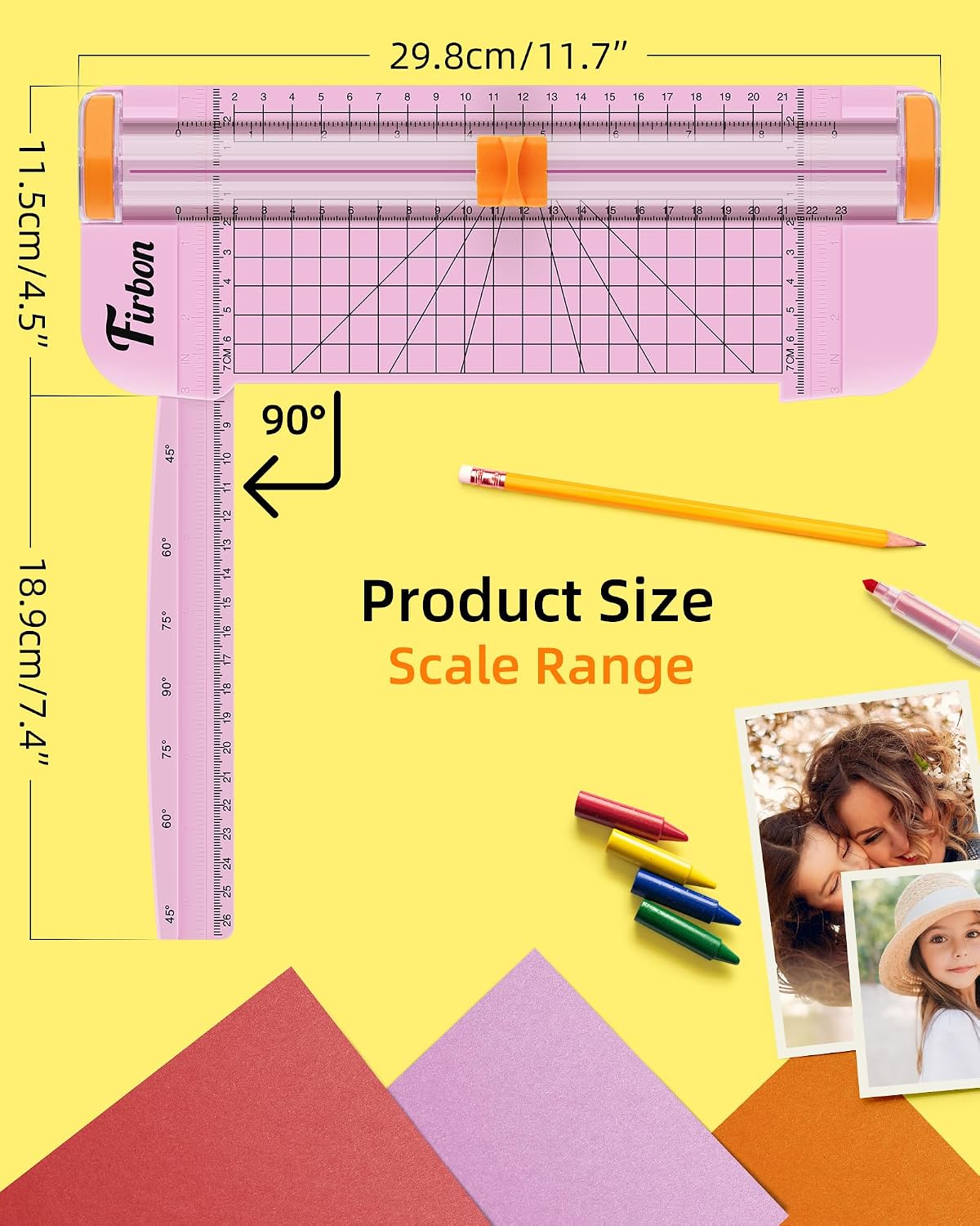 Firbon Pink A5 Paper Cutter. Straight Small Paper Trimmer with Side Ruler for Scrapbooking Craft. Paper. Coupon. Label. Cardstock - Image 6